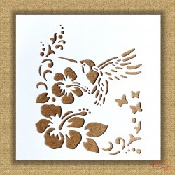 STENCIL PLASTICO COLIBRI 15X15