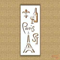 STENCIL PLASTICO PARIS 5,5X13