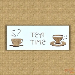 STENCIL PLASTICO TEA TIME 5,5X13